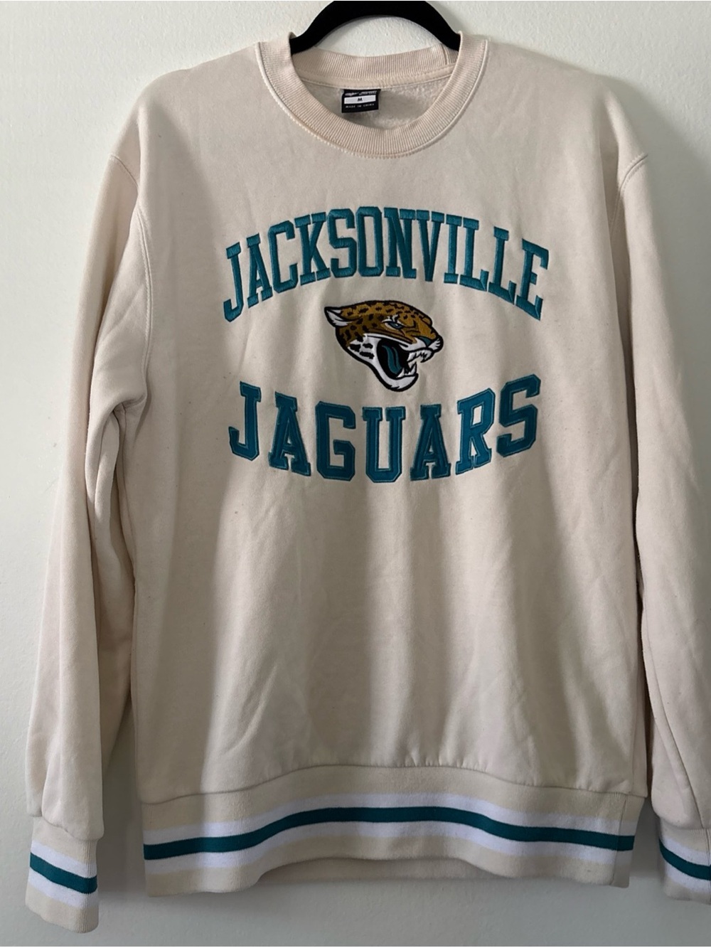 Jacksonville Jaguars Cream Team Logo Crewneck Sweatshirt